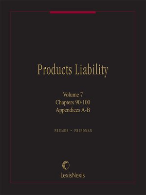 cover image of Frumer & Friedman, Products Liability